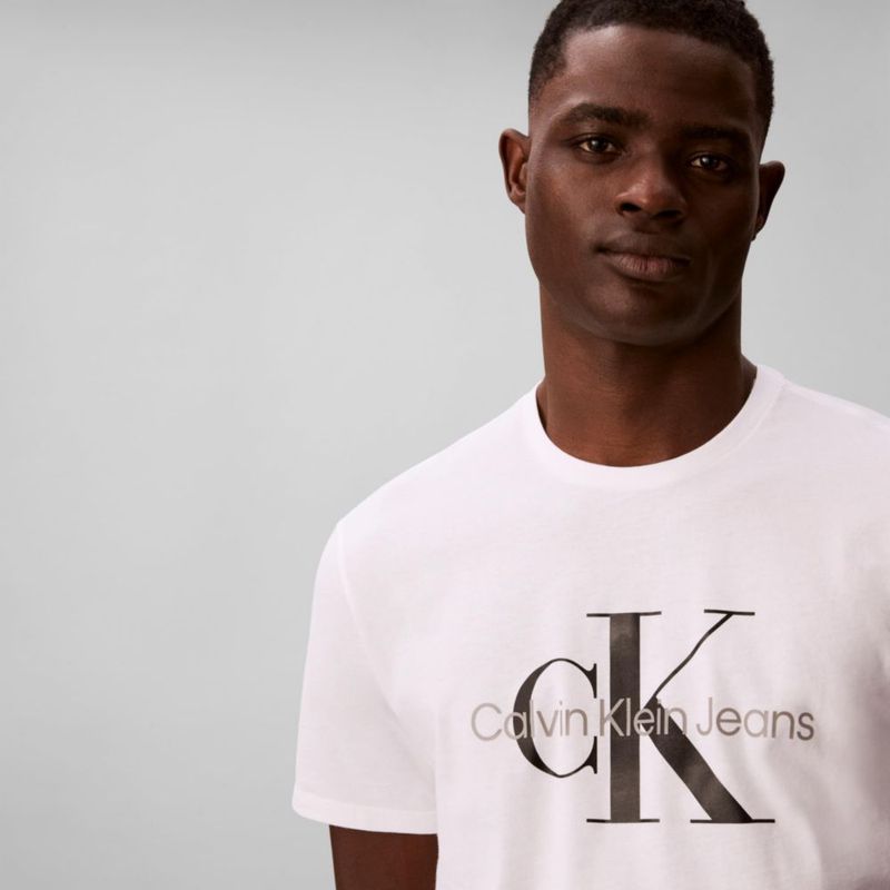 Camiseta Calvin Klein con Logo Monograma – Blanco