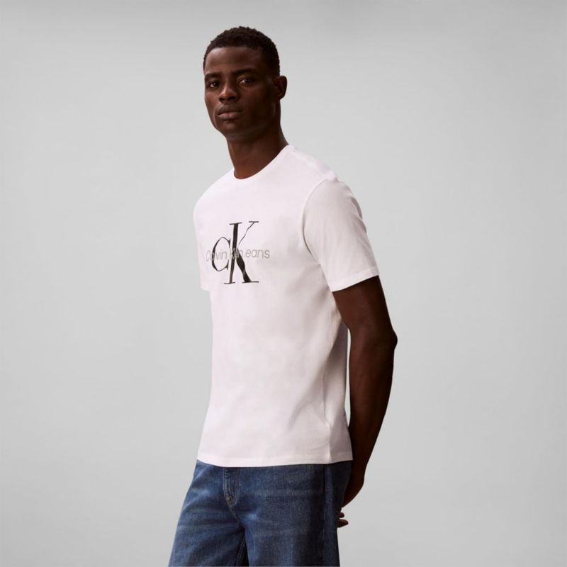 Camiseta Calvin Klein con Logo Monograma – Blanco