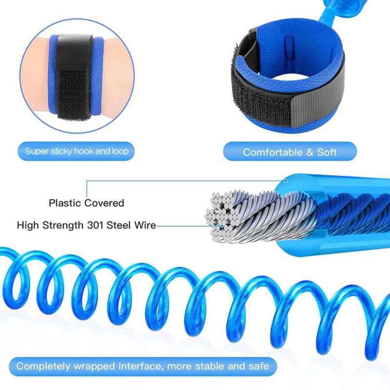 Correa de muñeca anti‑pérdida Hooyyene 25 m azul para niños pequeños