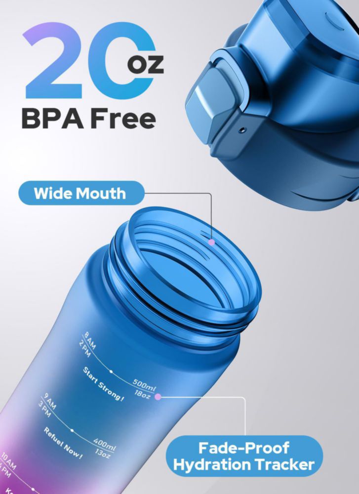 Botella Opard 591 ml Tritan a prueba de fugas con tapa abatible
