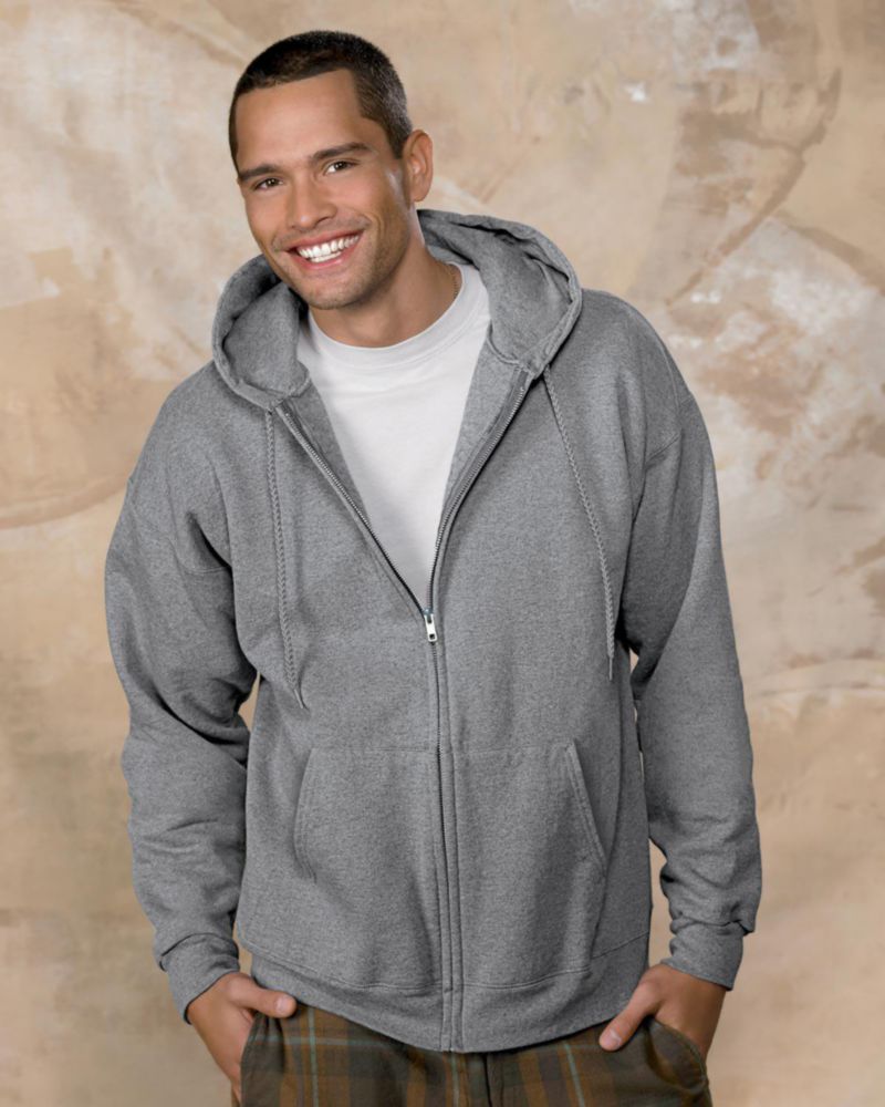 Sudadera con capucha Hanes de cremallera completa negra talla M