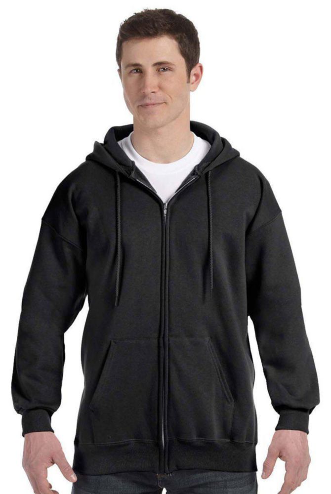 Sudadera con capucha Hanes de cremallera completa negra talla M
