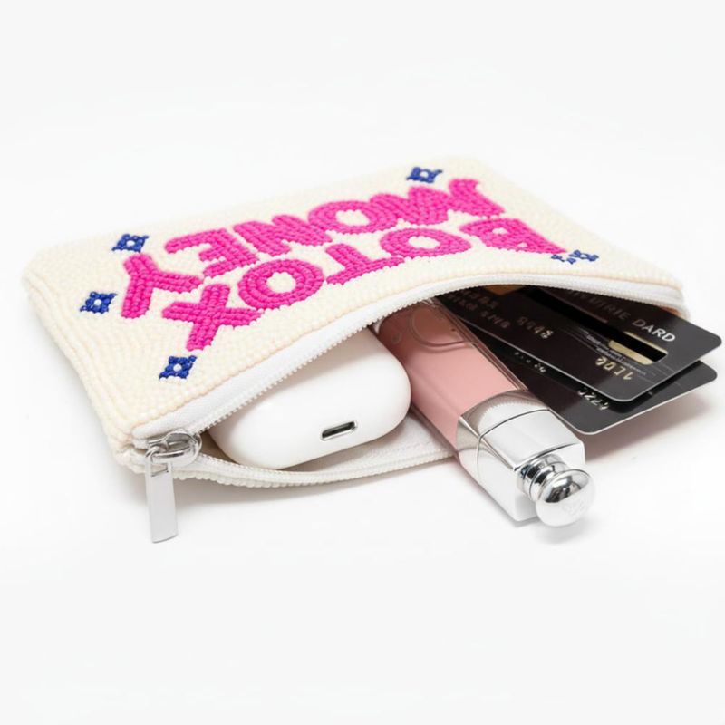 Monedero Pretty Robes Botox Money con cuentas marfil