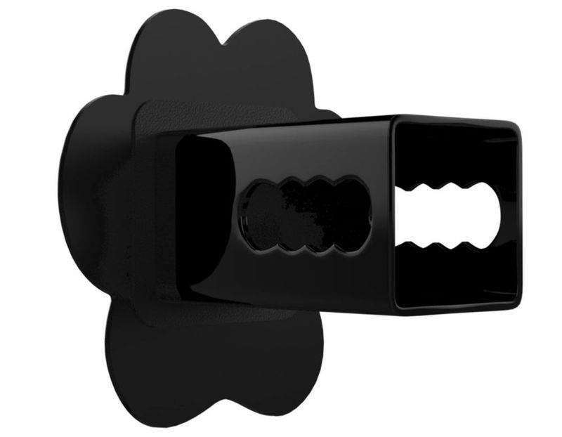 Cubierta para enganche LFPartS de 5 cm con huella de perro cromada