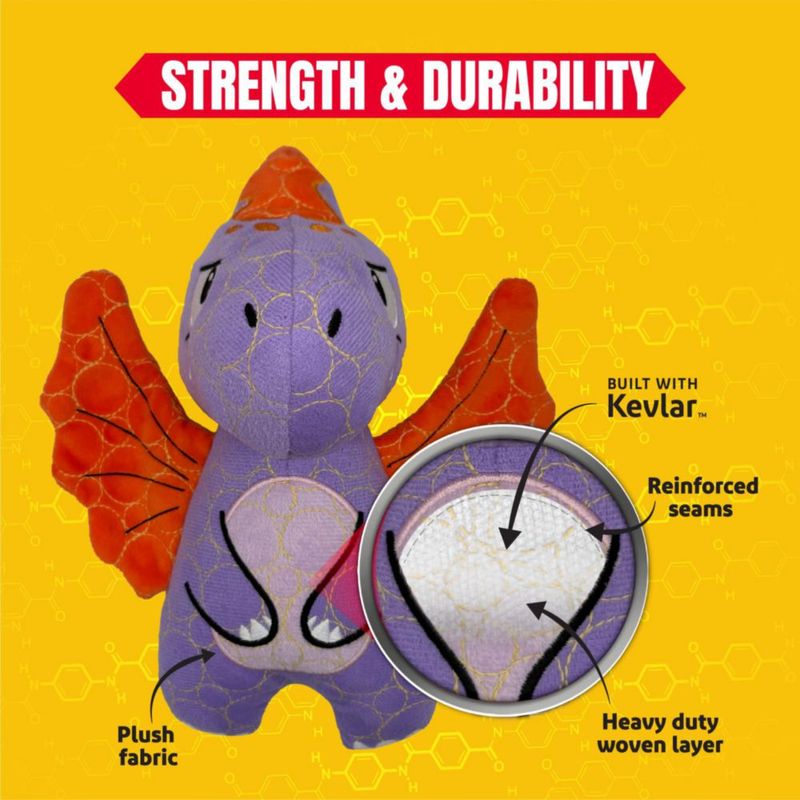 Juguete para Perro Bite Force Dino Morado con Silbato y Refuerzo de Kevlar