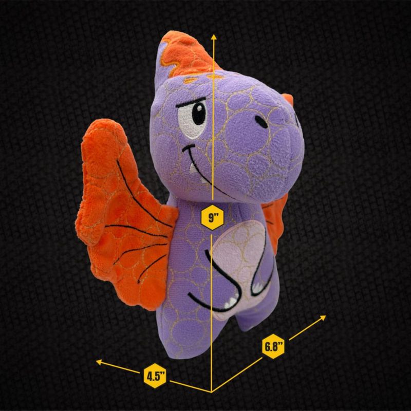 Juguete para Perro Bite Force Dino Morado con Silbato y Refuerzo de Kevlar