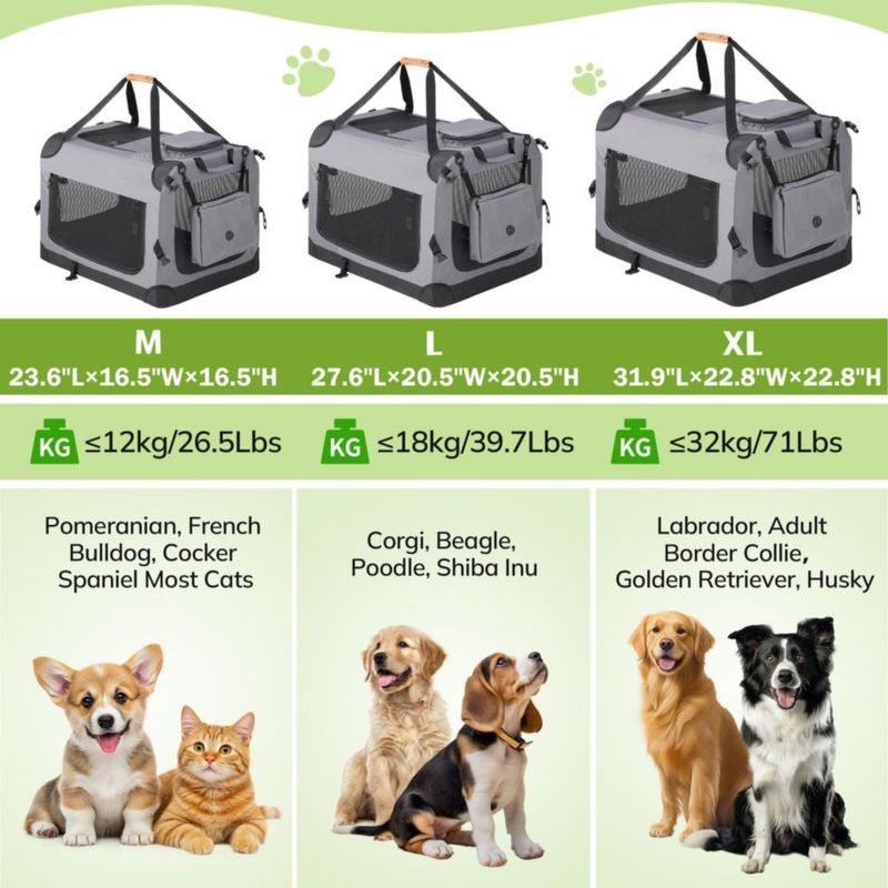 Jaula para perros Morpilot 71 cm plegable 18 kg