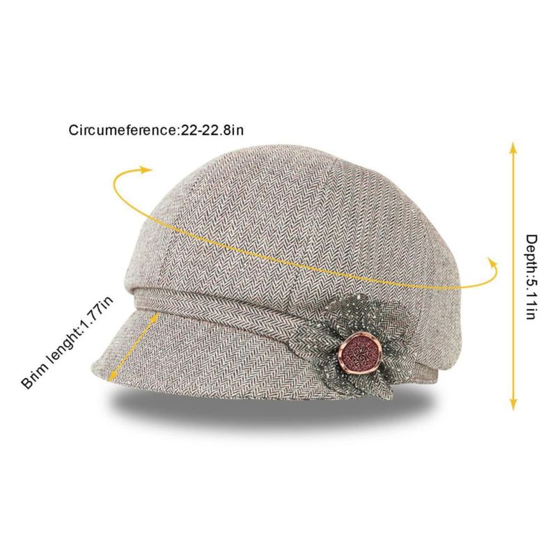 Gorra Juiterchy para Mujer con Visera y Boina 56‑59 cm Hebilla de Flor