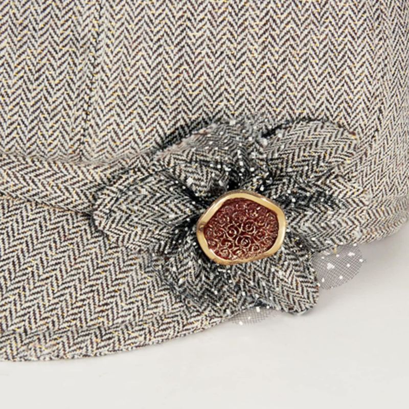 Gorra Juiterchy para Mujer con Visera y Boina 56‑59 cm Hebilla de Flor