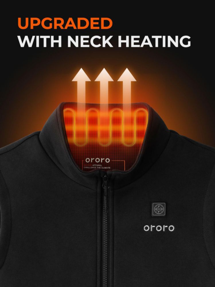 Chaleco Térmico ORORO 4 Zonas Forro Polar Negro Mujer - Talla M
