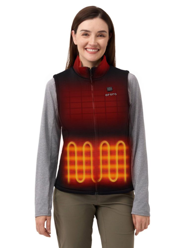 Chaleco Térmico ORORO 4 Zonas Forro Polar Negro Mujer - Talla M