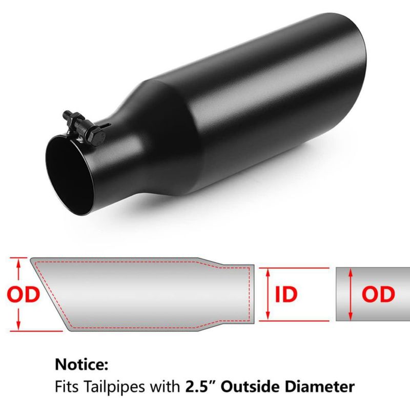 Punta de escape A‑KARCK de 25 pulgadas de entrada 12 cm recubrimiento negro