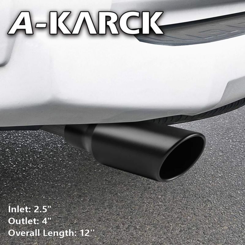 Punta de escape A‑KARCK de 25 pulgadas de entrada 12 cm recubrimiento negro