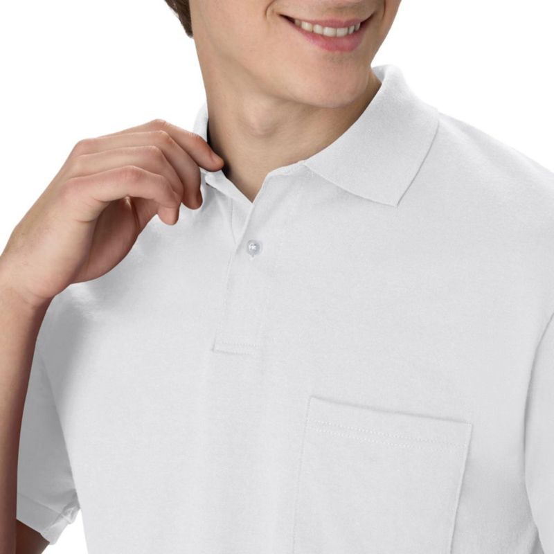Polo Hanes blanco talla S pack de 2 con bolsillo