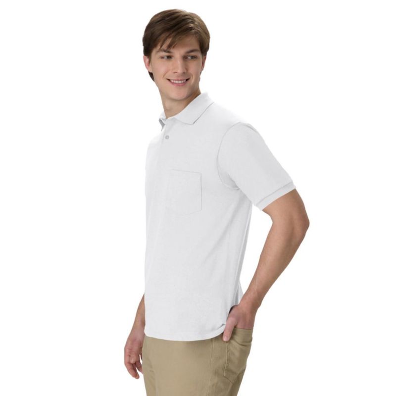 Polo Hanes blanco talla S pack de 2 con bolsillo