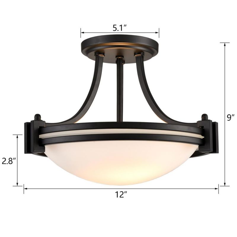 Lámpara de techo TEENYO 30 cm 2 luces negro mate 110 V