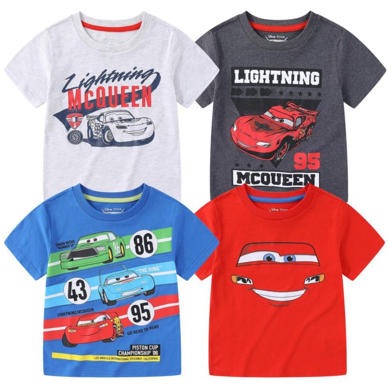 Pack de 4 Camisetas Disney Cars Multicolores