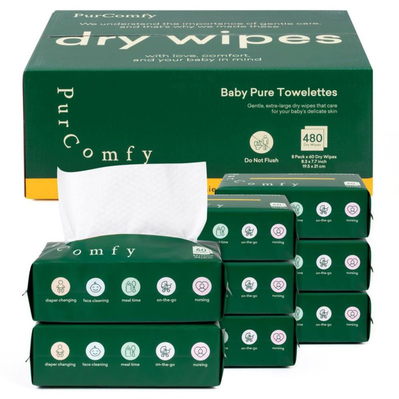 Toallitas para bebé PurComfy paquete de 8 – 480 unidades para recién nacido