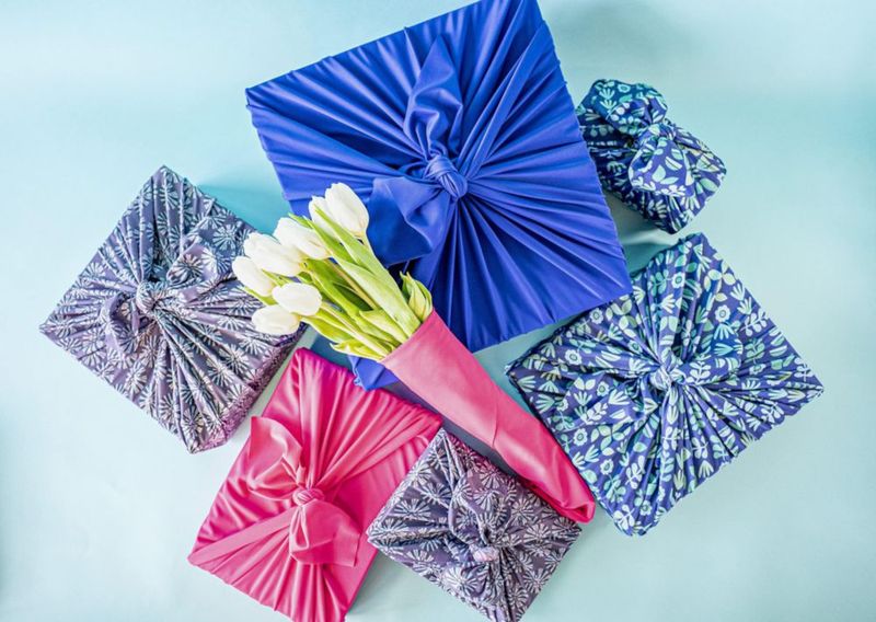 Furoshiki SHIKIWRAP 71 cm Envoltorio Reutilizable Rosa Vibrante