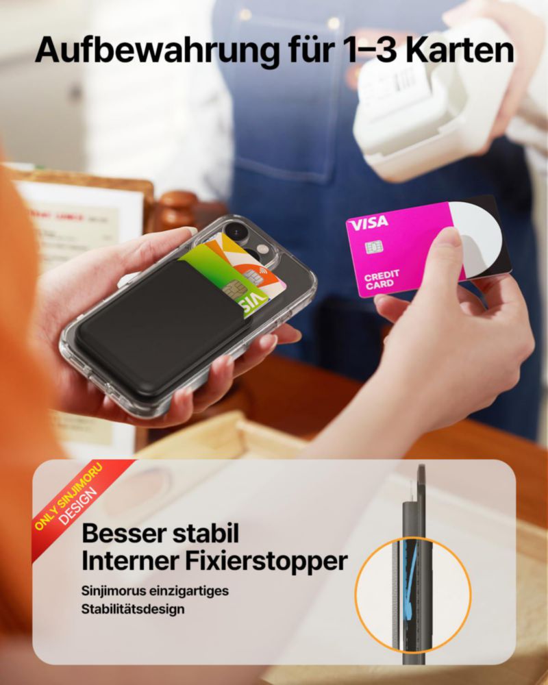 Billetera Sinjimoru MagSafe de Cuero Vegano Blanca