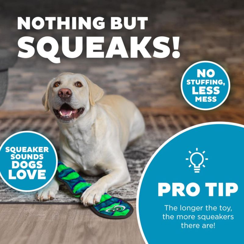 Juguete para perro Outward Hound Serpiente azul de 62 cm con chirrido