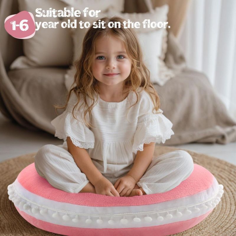 Almohada de suelo Kishome 89 cm redonda rosa