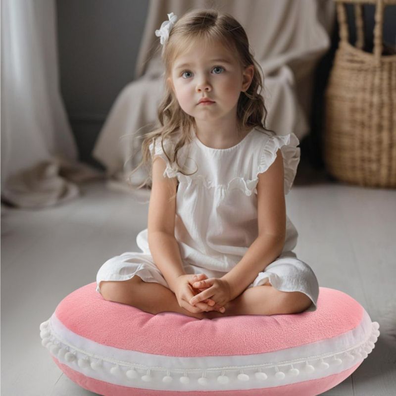 Almohada de suelo Kishome 89 cm redonda rosa