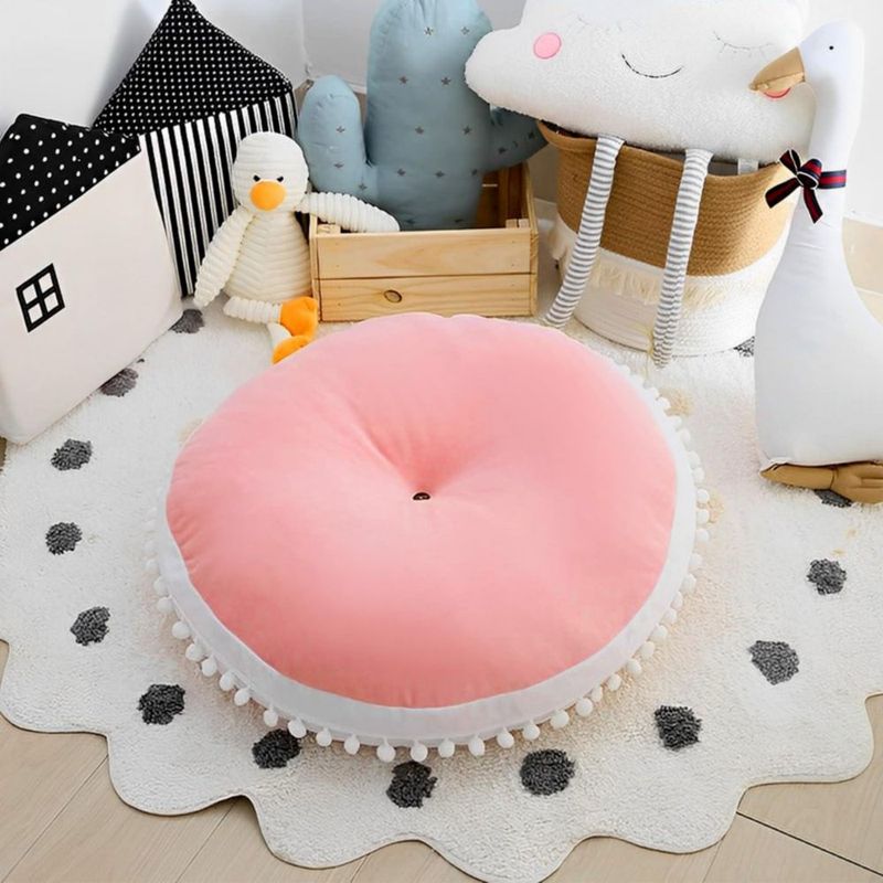 Almohada de suelo Kishome 89 cm redonda rosa