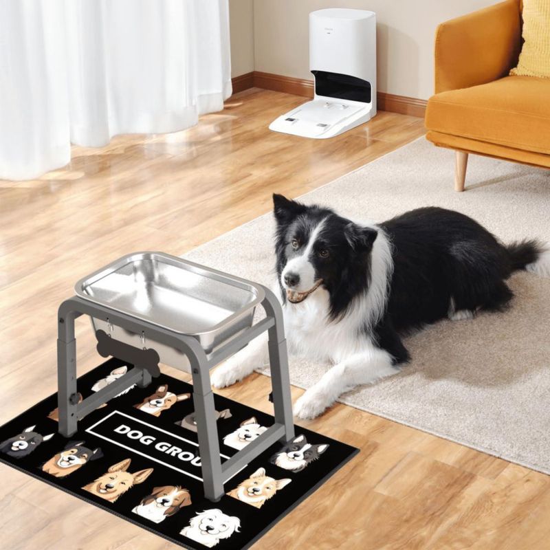 Cuenco para Perro ADENGL 45 L Ajustable 26‑38 cm Acero Inoxidable