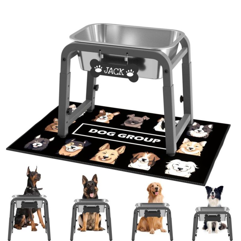 Cuenco para Perro ADENGL 45 L Ajustable 26‑38 cm Acero Inoxidable