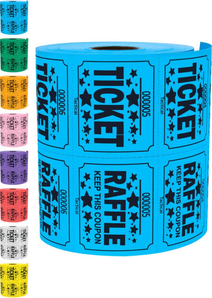 Boletos de rifa Tacticai 500 rollo doble azul