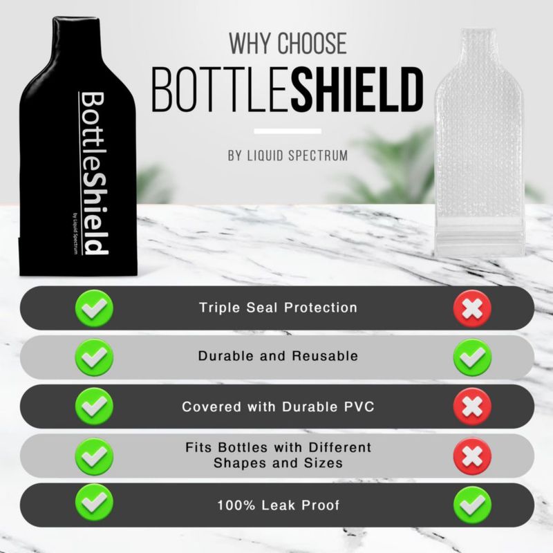 Protector de Vino Liquid Spectrum Pack de 6 negro reutilizable