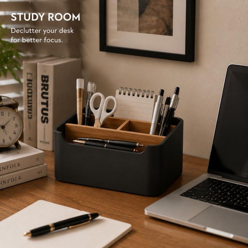 Caddy SZYRL Soporte para Mandos a Distancia y Organizador de Escritorio Negro