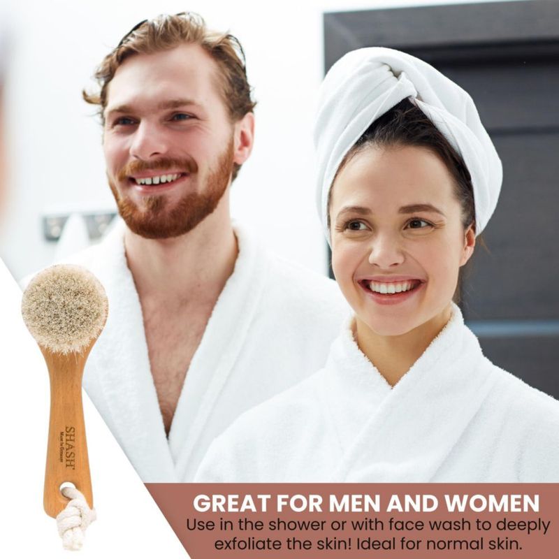 Cepillo Facial de Limpieza SHASH con Cerdas Suaves de Cabra
