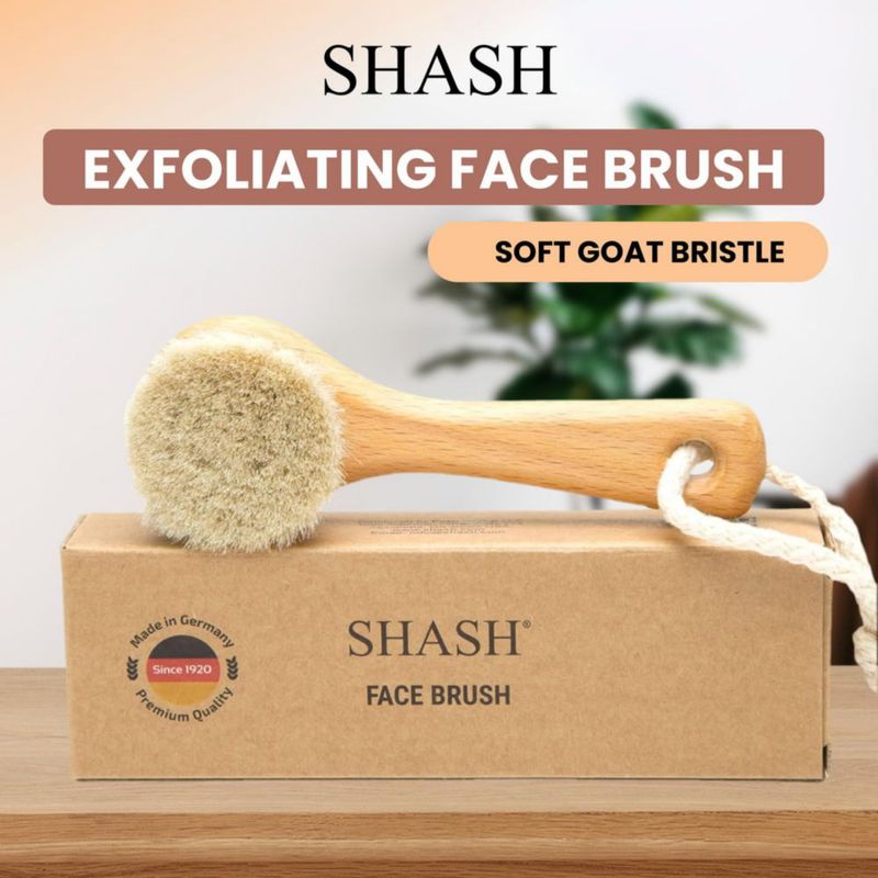 Cepillo Facial de Limpieza SHASH con Cerdas Suaves de Cabra