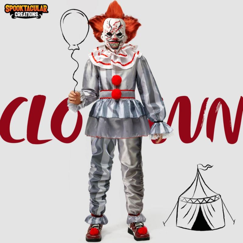 Disfraz de Payaso Terrorífico para Niño – Spooktacular Creations