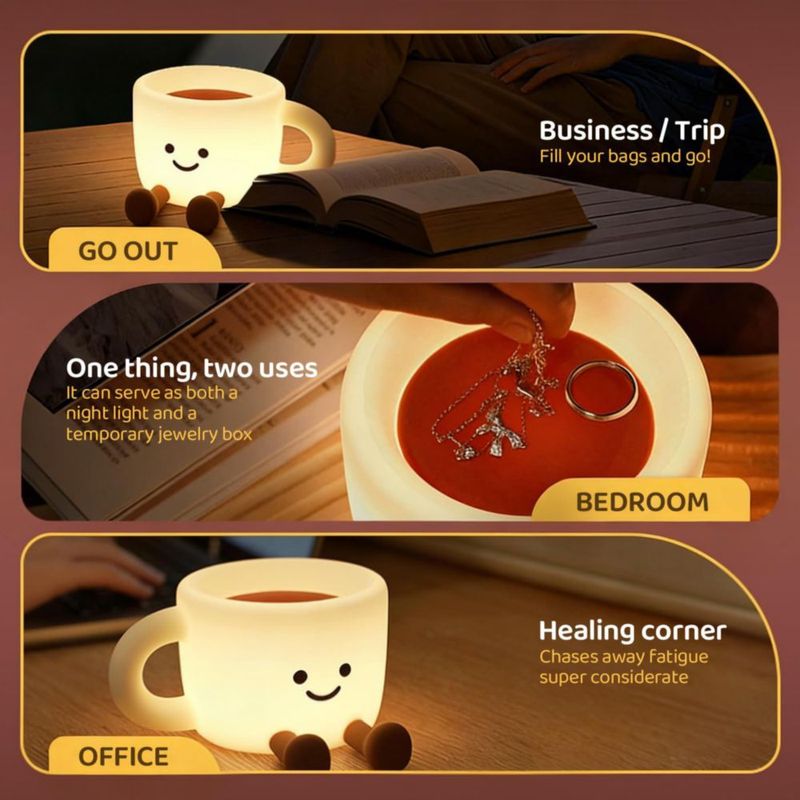 Lámpara Gemmac Taza de Café 7 colores regulable recargable por USB