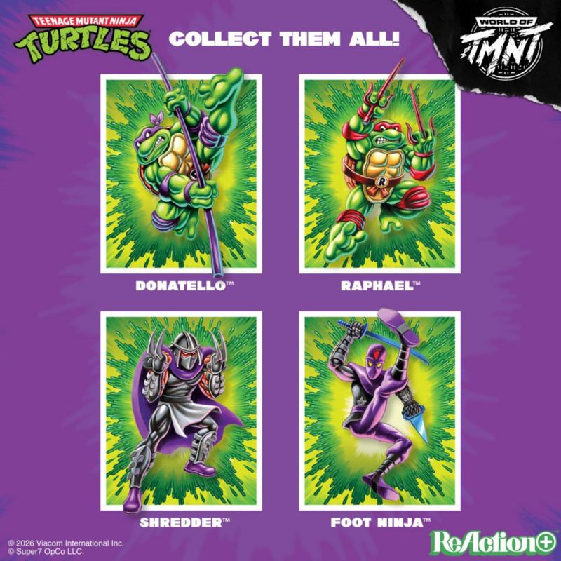 Figura de acción Super7 Donatello 10 cm Reaction+ Wave 01