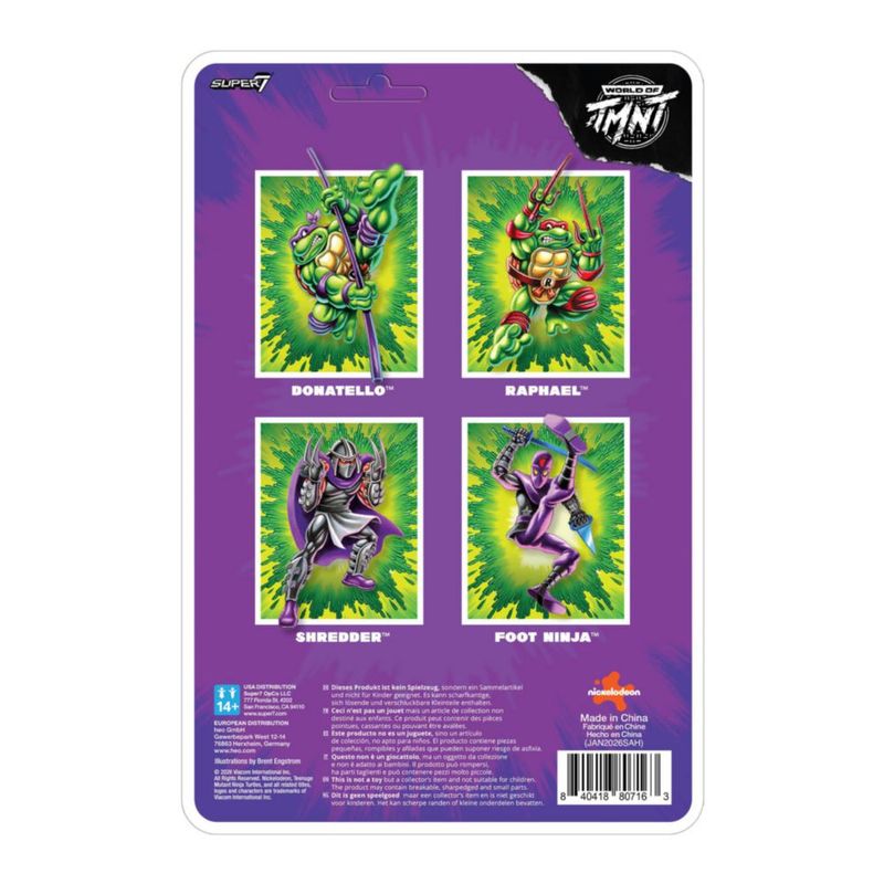 Figura de acción Super7 Donatello 10 cm Reaction+ Wave 01