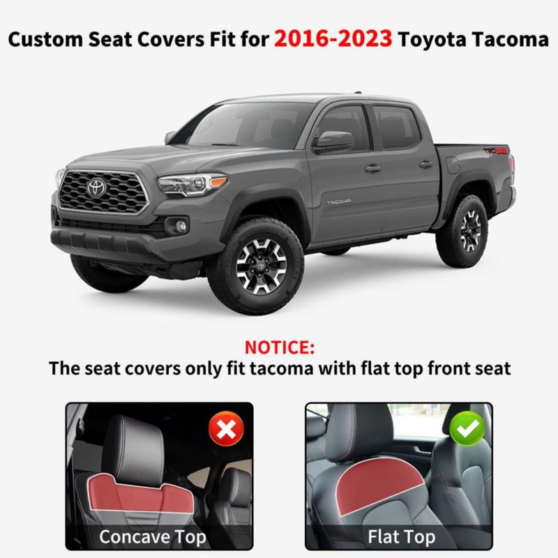 Fundas de Asiento Delanteras Truckiipa para Toyota Tacoma 2016-2023 Impermeables