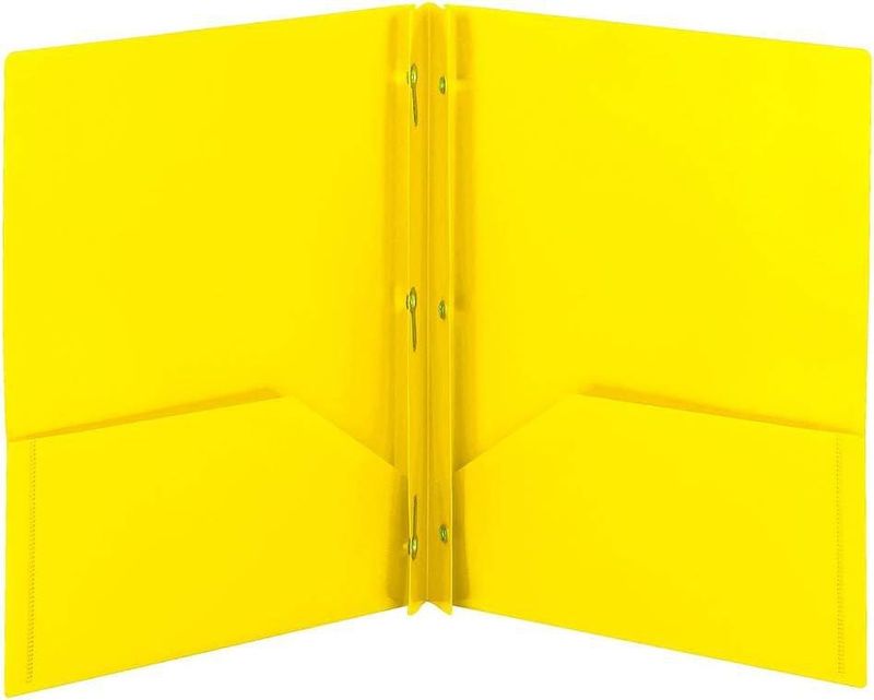 Carpeta plástica SMEAD de 2 bolsillos amarilla – paquete de 6