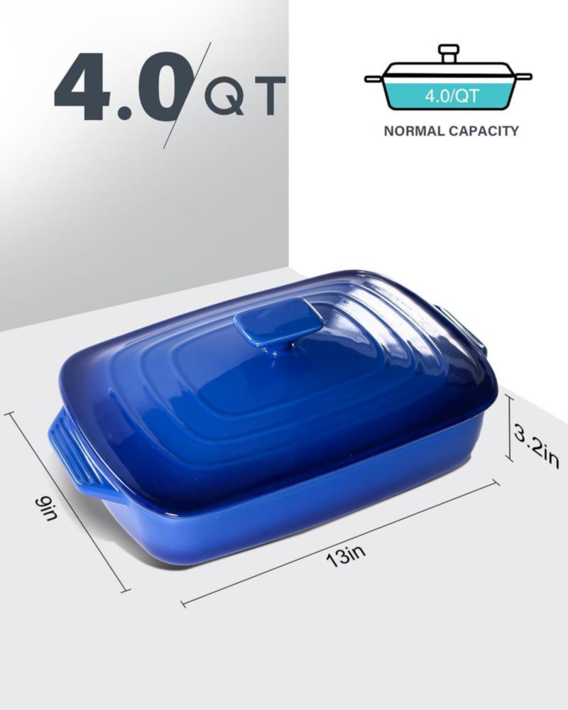 Cazuela Lareina de 38 L (4 qt) con tapa - Azul