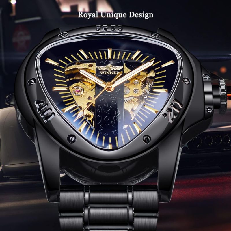 Reloj FORSINING automático con esqueleto dorado y acero inoxidable
