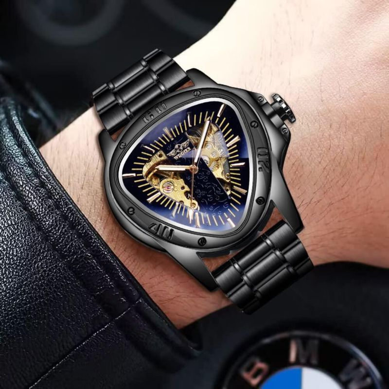 Reloj FORSINING automático con esqueleto dorado y acero inoxidable