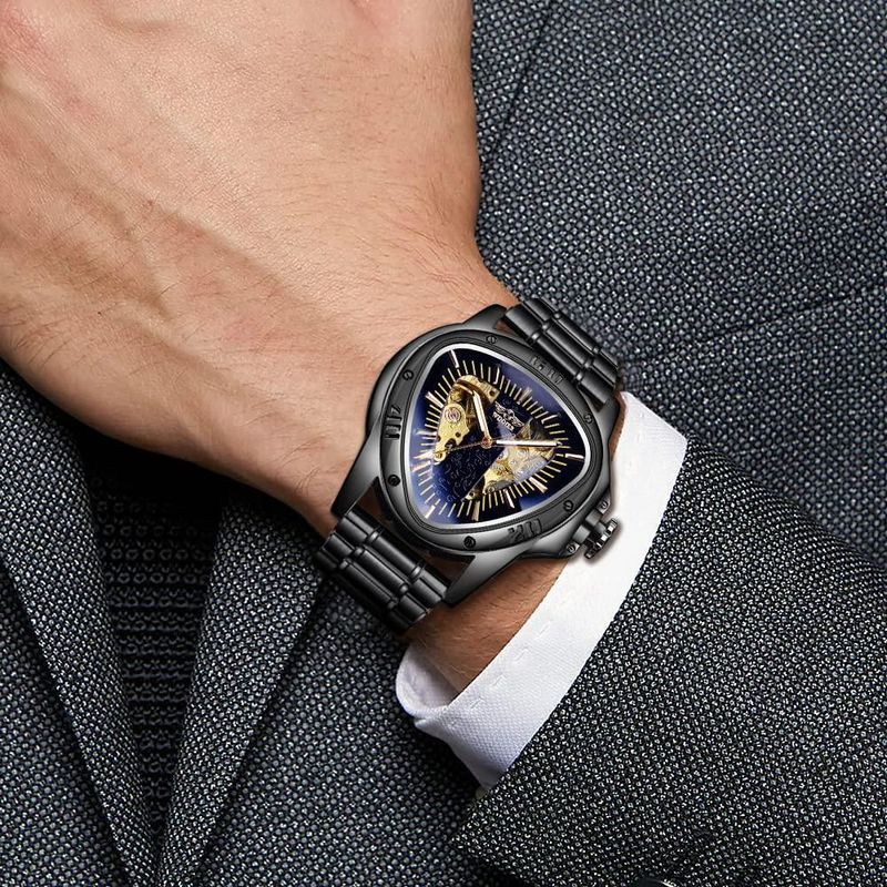 Reloj FORSINING automático con esqueleto dorado y acero inoxidable