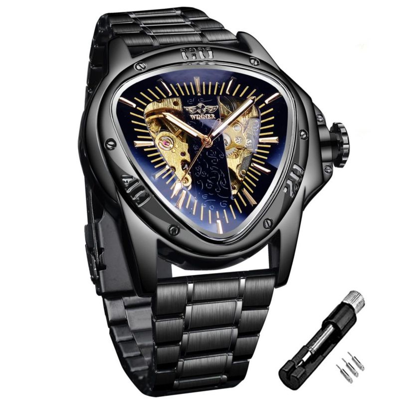 Reloj FORSINING automático con esqueleto dorado y acero inoxidable