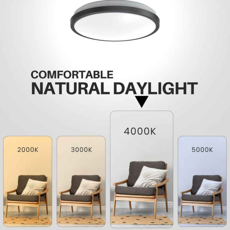 Lámpara de techo DYMOND 25 cm LED regulable 4000 K negro mate