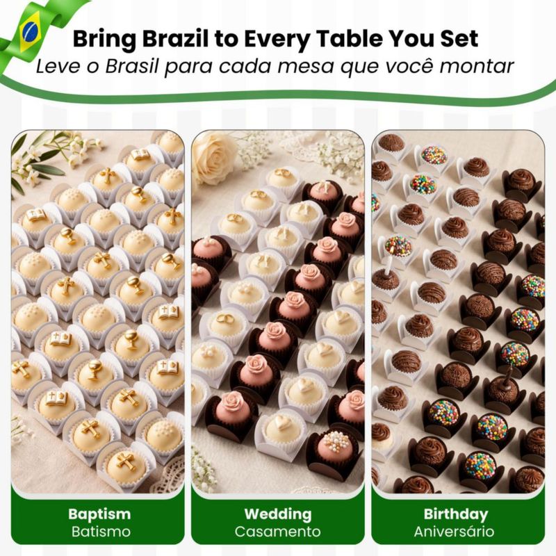 Moldes para hornear TraditionTools 1000 unidades - Formas para brigadeiro