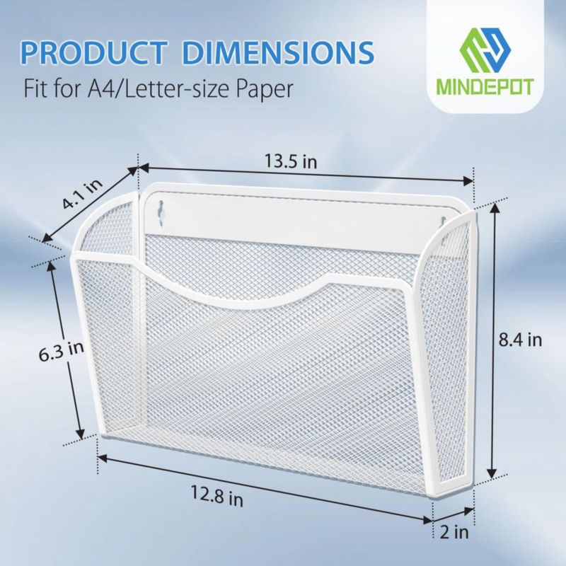 Organizador de documentos MINDEPOT 3 unidades negro para montar en la pared
