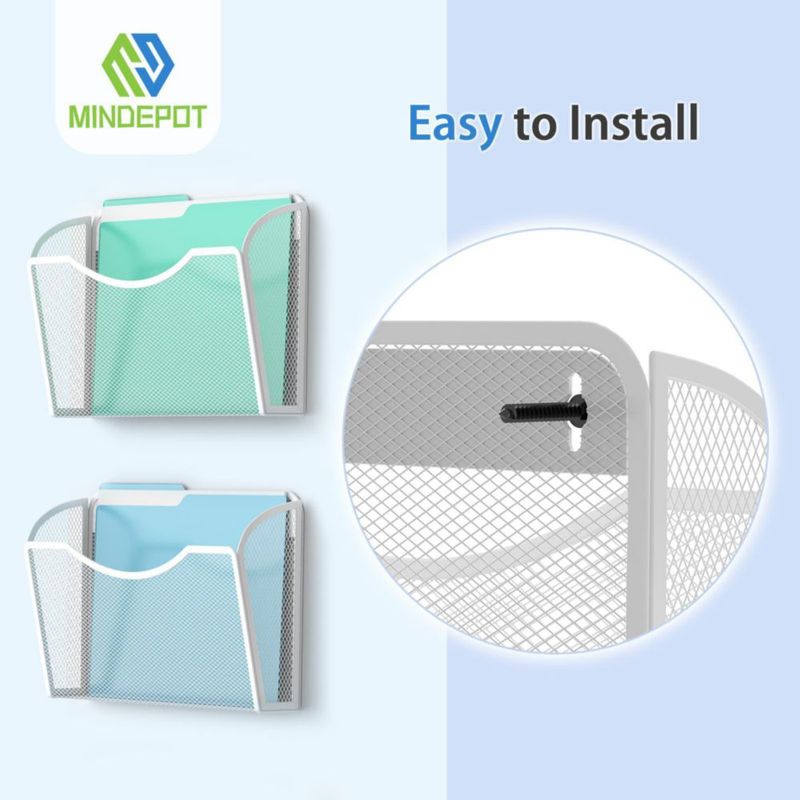 Organizador de documentos MINDEPOT 3 unidades negro para montar en la pared